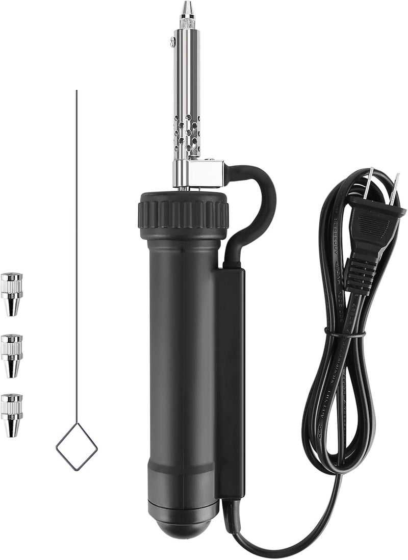 Loddery Solder sucker,Automatic Desoldering Pump Vacuum, Electric Solder Tin Sucker, Electric Desoldering Pump Automatic Vacuum Solder Sucker US Plug AC 110V 30W with 3 Soldering Suction Tips - Image 1